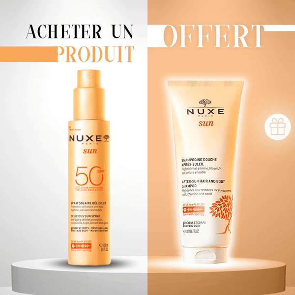 Nuxe  Sun-  Spray Spf50 150ml + Shampoing Et Gel Douche Après Soleil 100ml