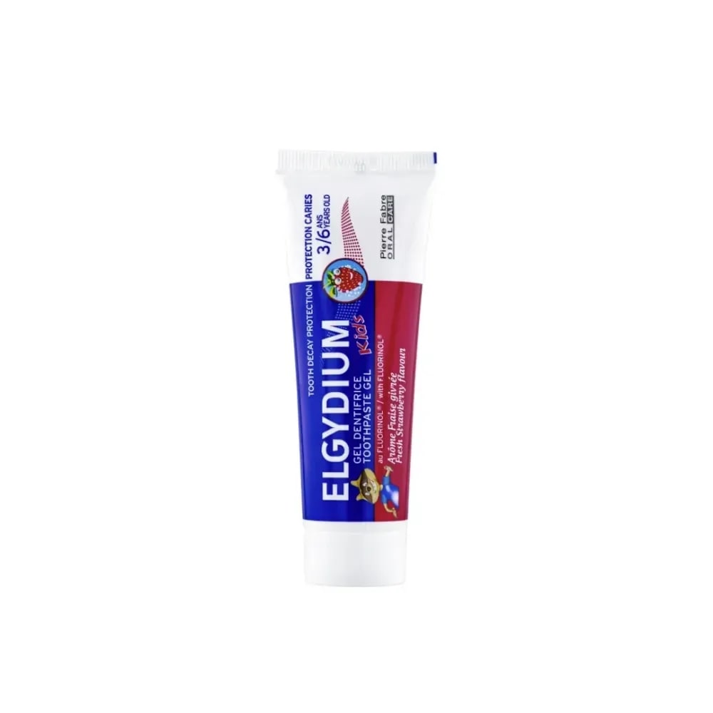 ELGYDIUM KIDS Protection Caries 50ml Gel Dentifrice Fraise Givrée – Enfant 3 à 6 Ans