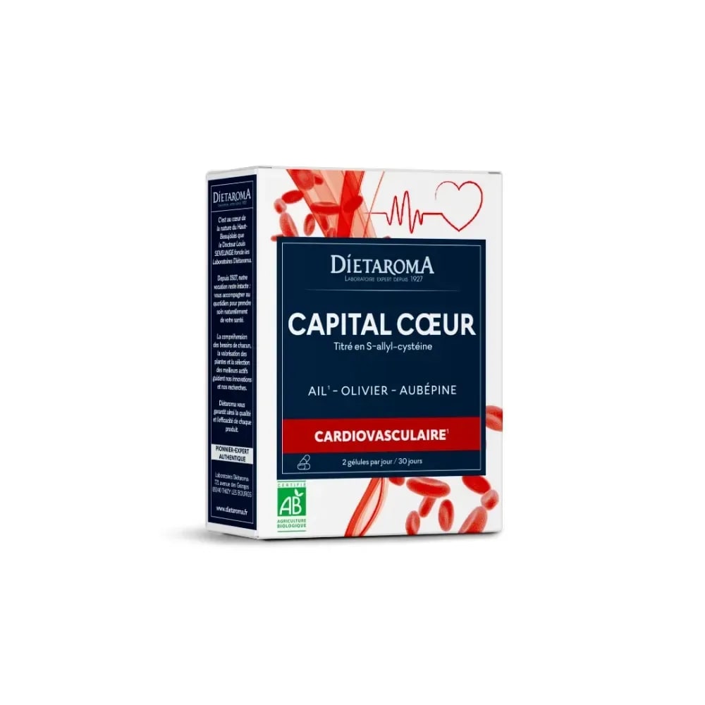 DIETAROMA CAPITAL CŒUR (Ail, Olivier, Aubépine) 60 gélules