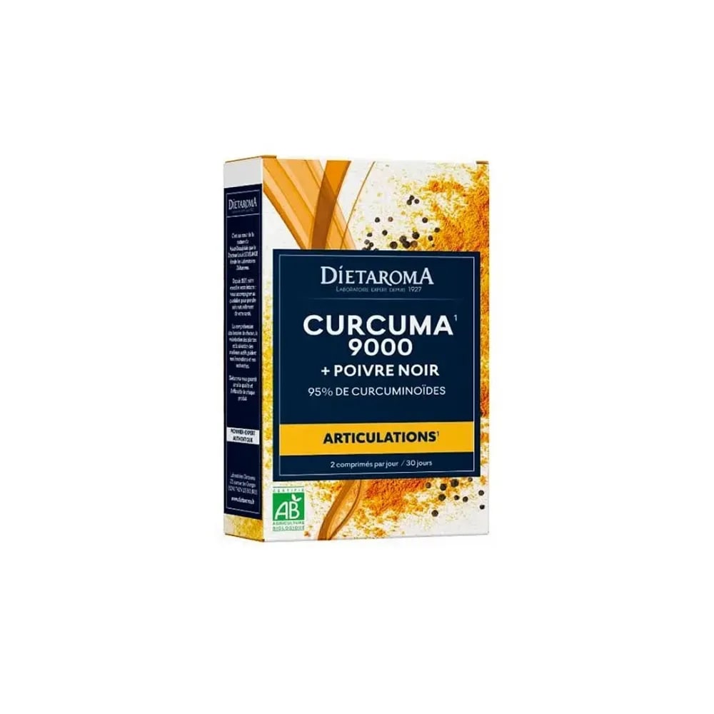 DIETAROMA Curcuma 9000 + Poivre noir bio 60 capsules