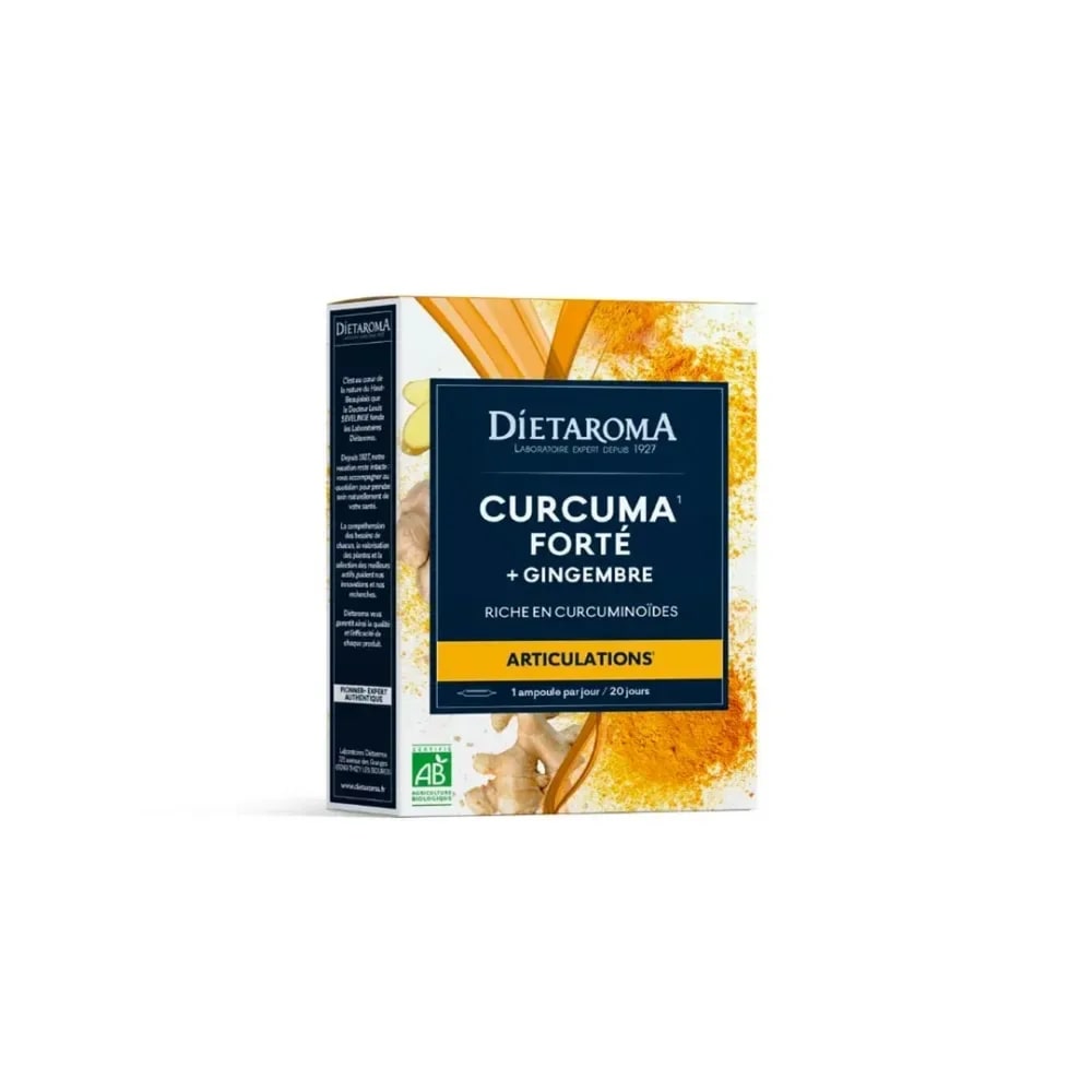 DIETAROMA Curcuma + Gingembre bio 20 ampoules
